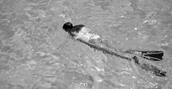 Embracing Relaxation on Key Largo - black and white image